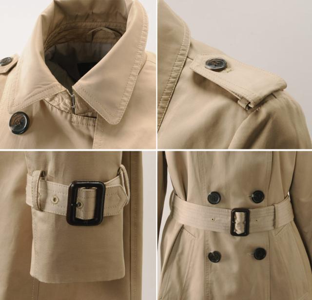 トレンチコート 定番 レディース 弱撥水 ディテール