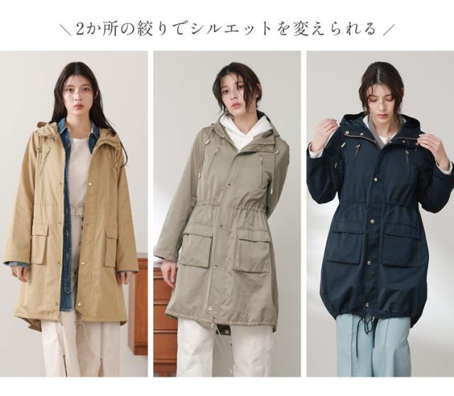 モッズコート レディース ロング ゴールド金具 弱撥水