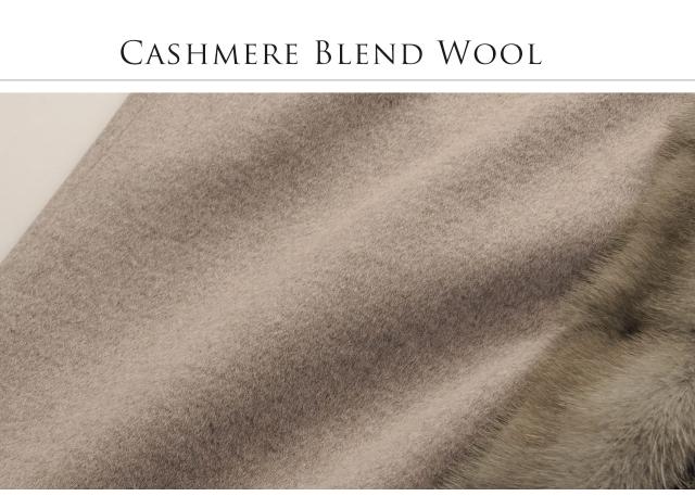 ミンク トリミング スーパー ロング コート カシミヤ ブレンド ウール Filomo