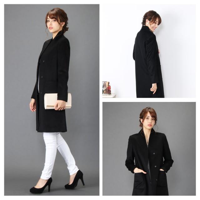 ブラック フォーマル カシミヤ 100% コート