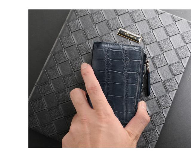 クロコダイルマルチキーケースネイビー