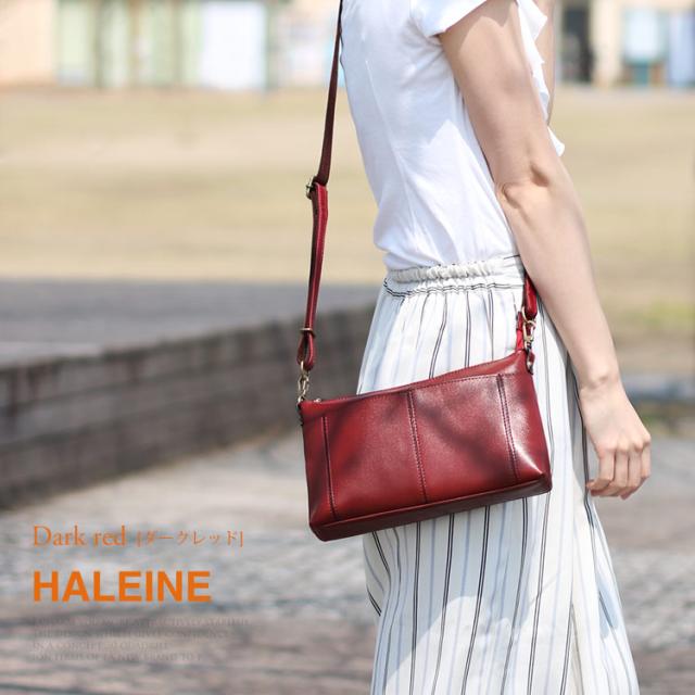 本革 ショルダーバッグ レディース 2WAY 日本製 ダークレッド