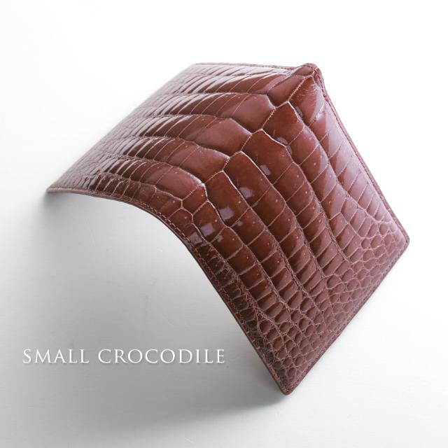 スモールクロコダイル メンズ 折り財布 一枚革 小銭入れ付き ゴディバ