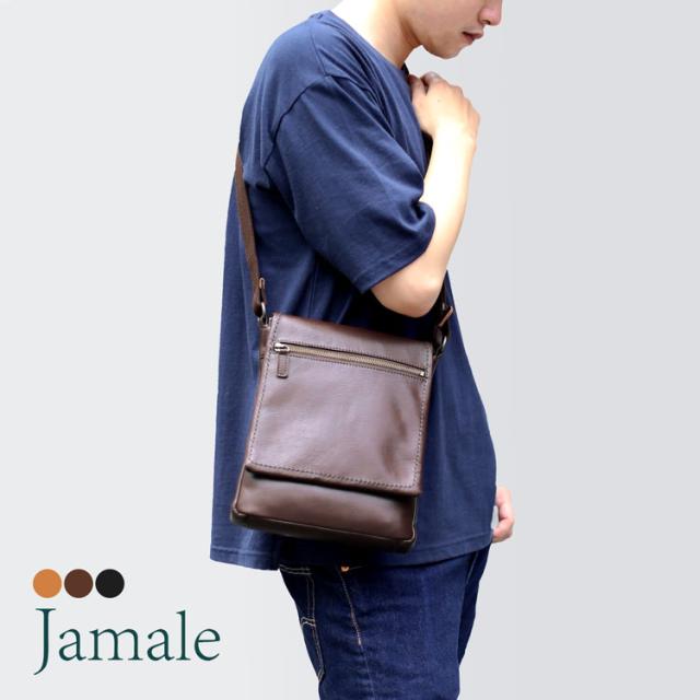 Jamale 日本製 ジャマレ 牛革 防水加工 ショルダーバッグ メンズ
