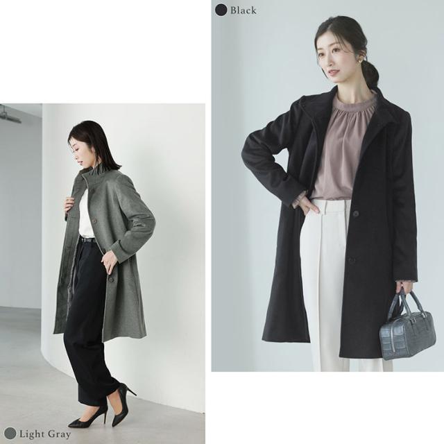 マフラーとも合わせやすいカシミヤコート