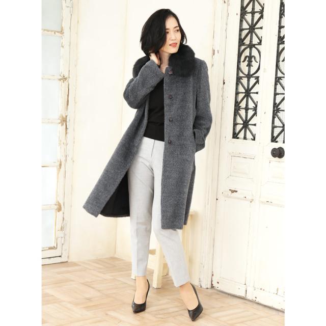 アルパカ コート フォックス襟