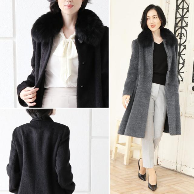 アルパカ コート フォックス襟