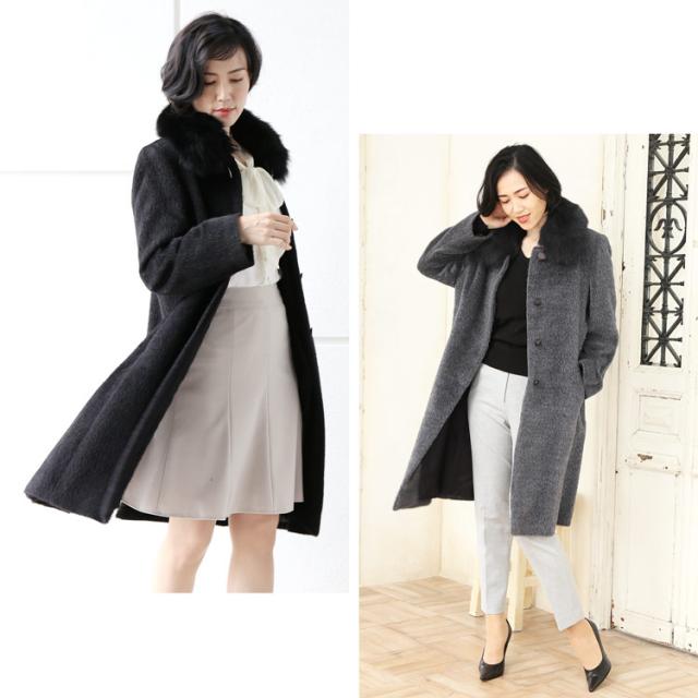 アルパカ コート フォックス襟