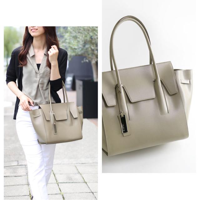 通勤スタイルをきれいに見せる大きめバッグ