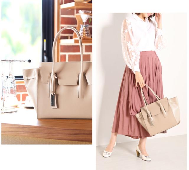 カフェなどのお出かけスタイルに可愛らしく持てます