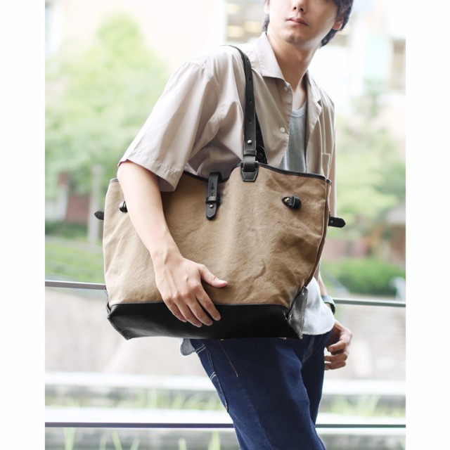 フトな トートバッグ 大きめ B4 A4 対応(07000359-mens-1r)の通販はau PAY マーケット - 財布・バッグの三京商会|商品ロットナンバー:385 帆布 メンズ 大容量 Jamale ドゥーマンフレーバー 栃木レザー ヌメ革 フトな