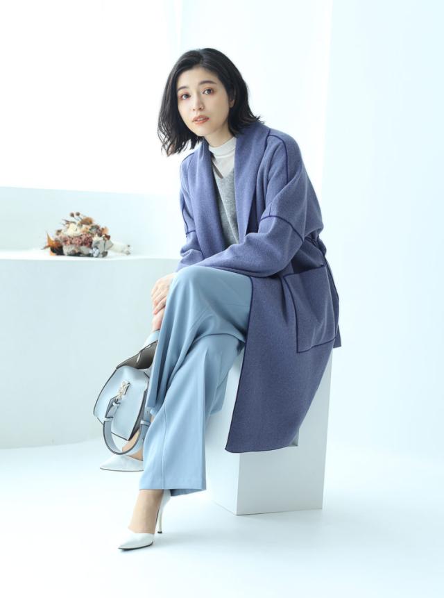 ラップ コート ストレッチ 素材 レディース
