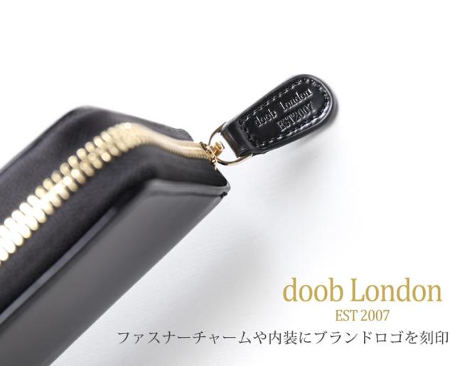 doob London ブランドロゴを刻印 コードバン メンズ 長財布 本革