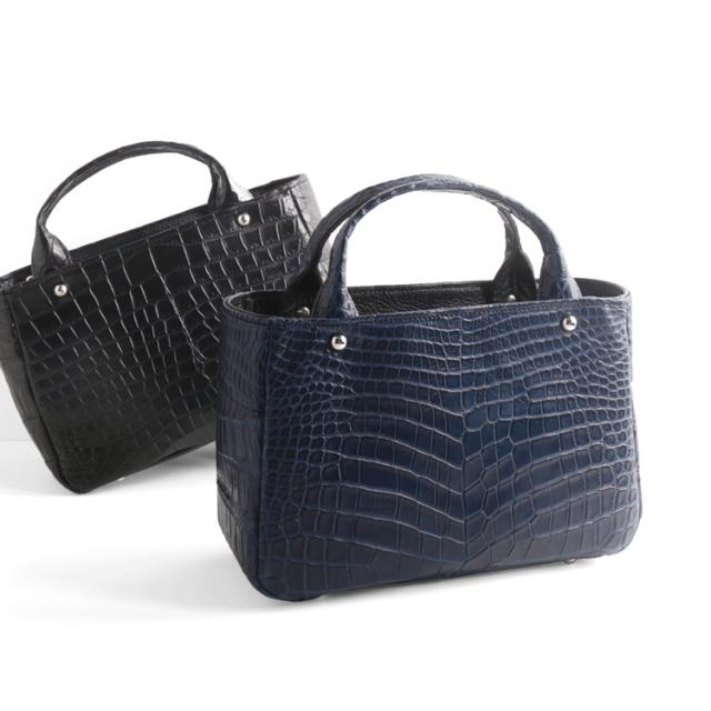 クロコダイル ミニバッグ レディース 目地染め 2WAY デザイン 日本製