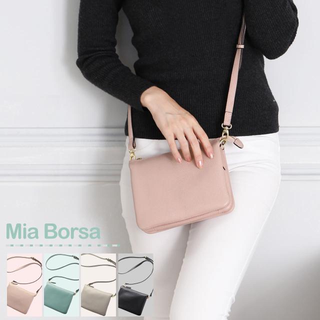 ミニショルダーバッグ ピンク 本革