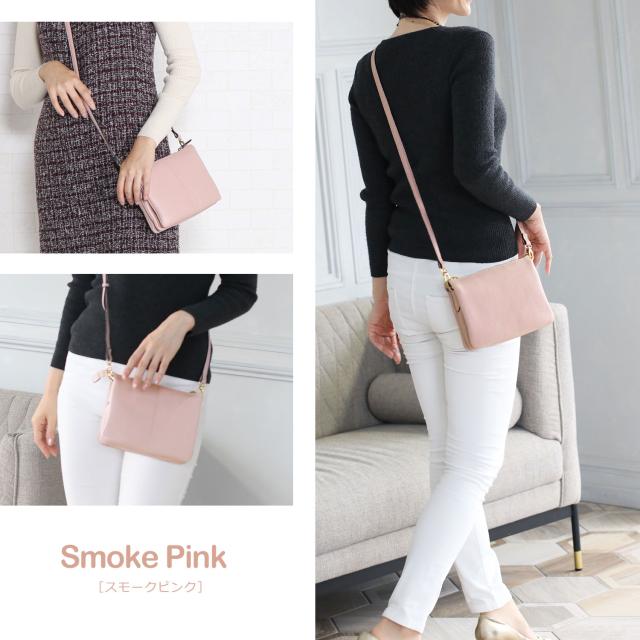 ピンク ショルダーバッグ 牛革 レザー 本革