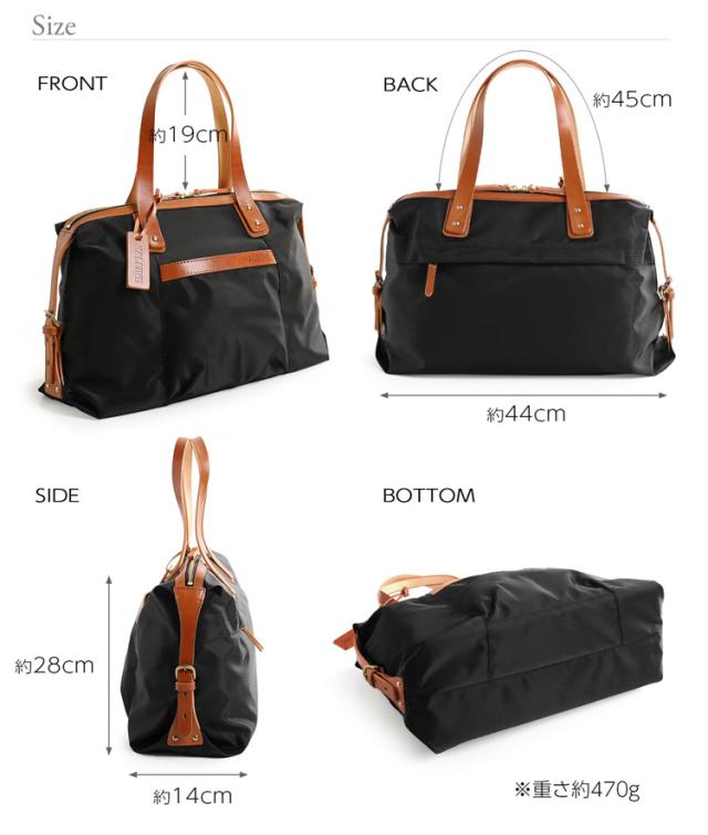 HALEINE ナイロン 栃木レザー ミニ ボストンバッグ サイズ 小さめ