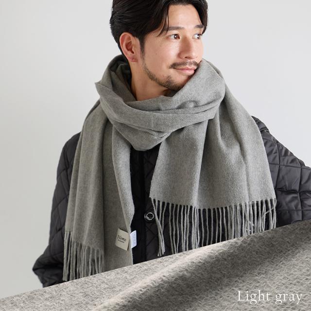 極やわカシミヤ 100% ストール マフラー ライトグレー