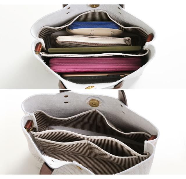 HALEINE クロコダイル 型押し バッグ 内側 収納 ポケット