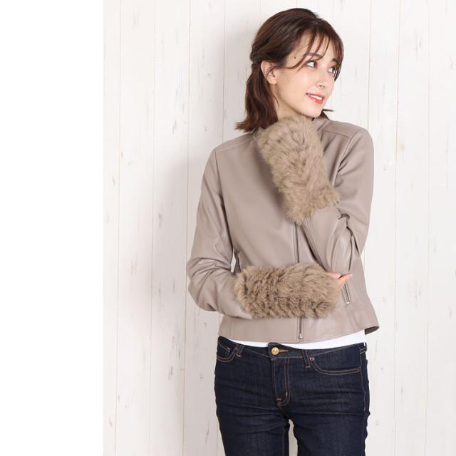 アーム ウォーマー ラビット ファー レディース