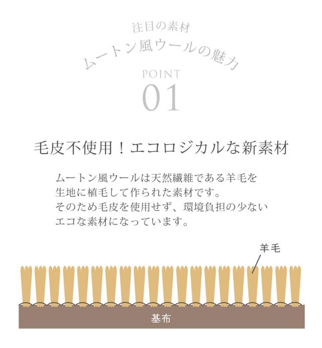 ムートン風 ウール 毛皮不使用 エコ 新素材