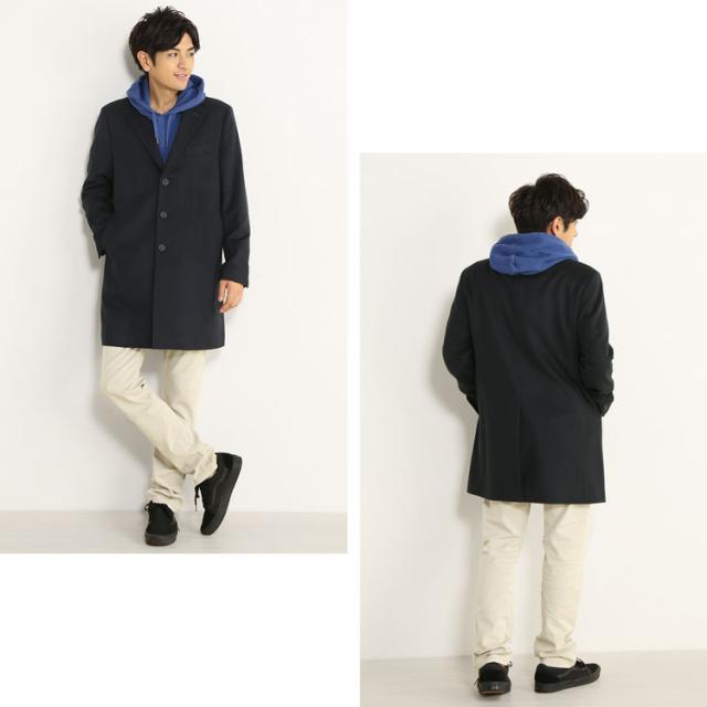 ダークネイビーチェスターコート