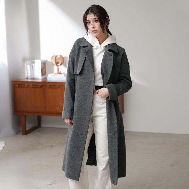 日本製 ジャージニット ロング丈 コート 40代 50代 着画 コーデ