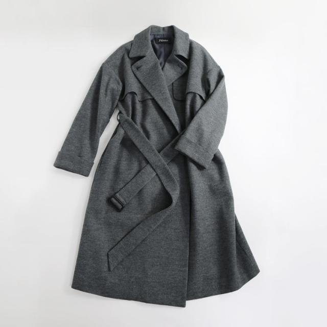 ガンフラップ 付き ドロップショルダー ゆったり コート