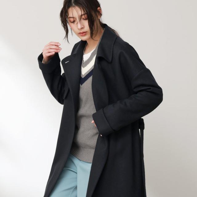 日本製 ジャージニット ロング丈 コート 40代 50代 着画 コーデ