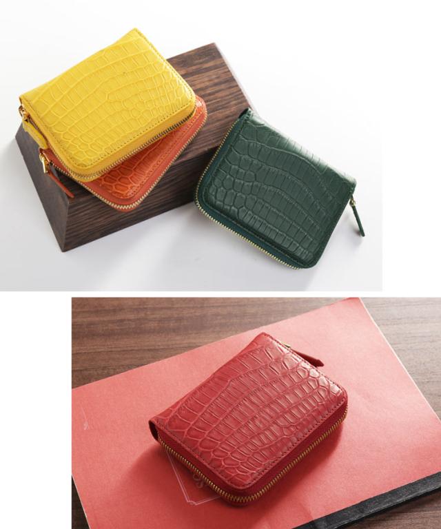 クロコダイル ミニ財布 コンパクト財布