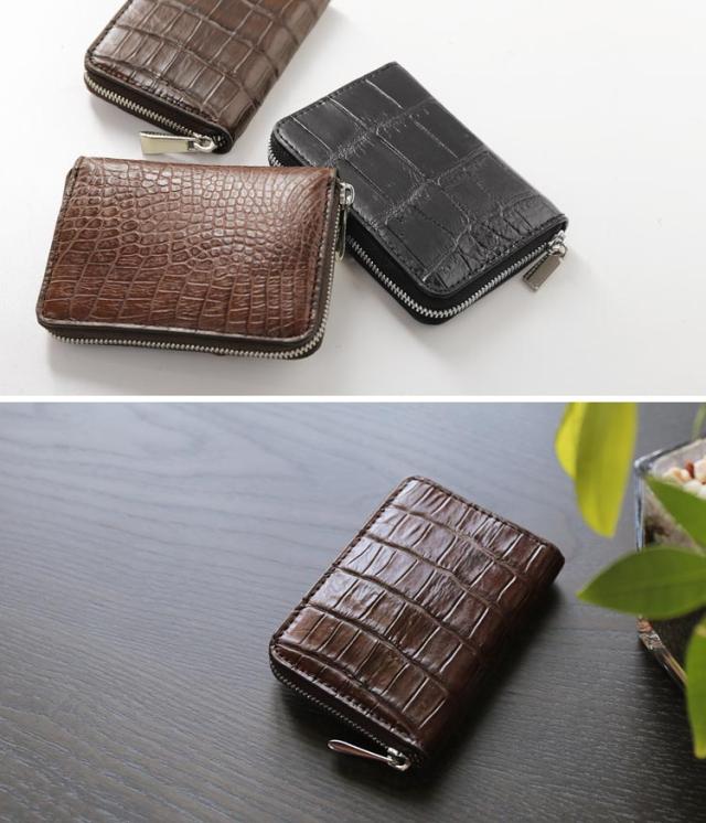 クロコダイル ミニ財布 メンズ