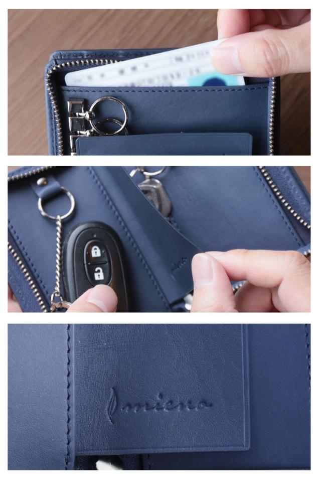 牛革 キーケース 財布 スマートキー 一体型
