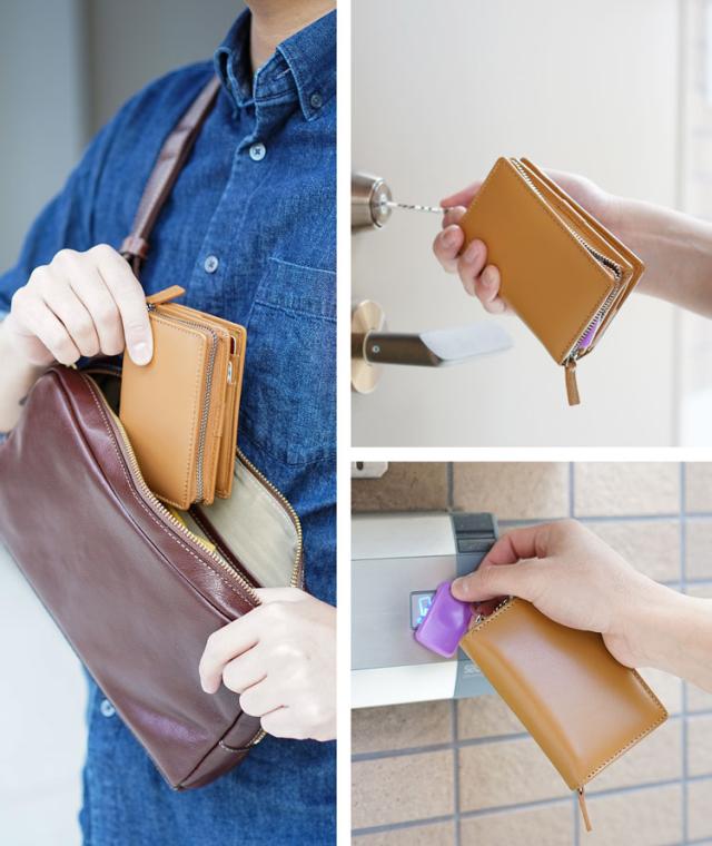 牛革 キーケース 財布 スマートキー 一体型