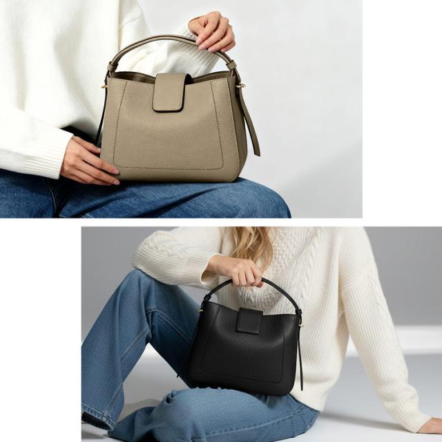 HALEINE 本革 ハンドバッグ ワンハンドル 斜めがけ 2WAY レディース