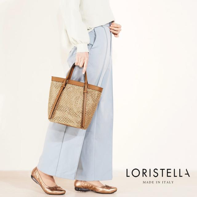 LORISTELLA 麦わら レザーバッグ レディース
