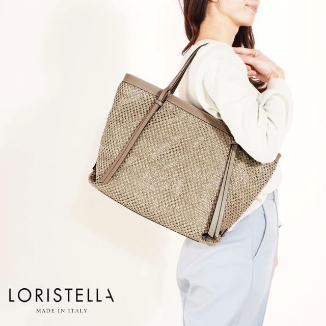 LORISTELLA 麦わら レザーバッグ レディース