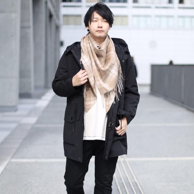 カシミヤ 100% 三角ストール バスケット織り 薄手