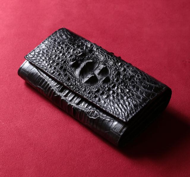 クロコダイル マット ホーンバック L字ファスナー 長財布