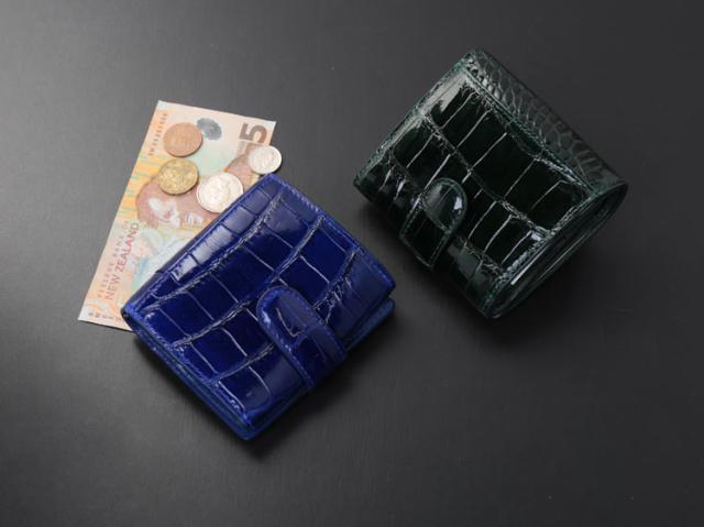 シャイニング クロコダイル コンパクト 財布 レディース