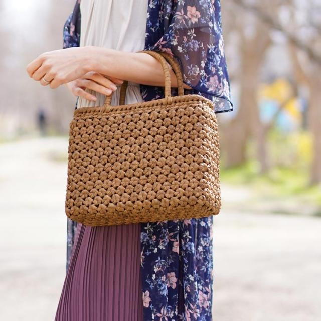 山ぶどう カゴバッグ 籠 トート 六角花編み
