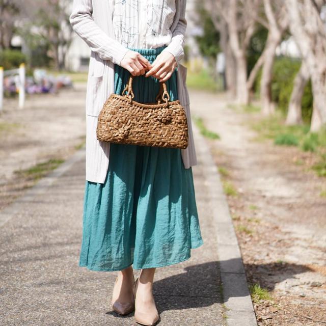 山葡萄 かごバッグ 乱れ花編み