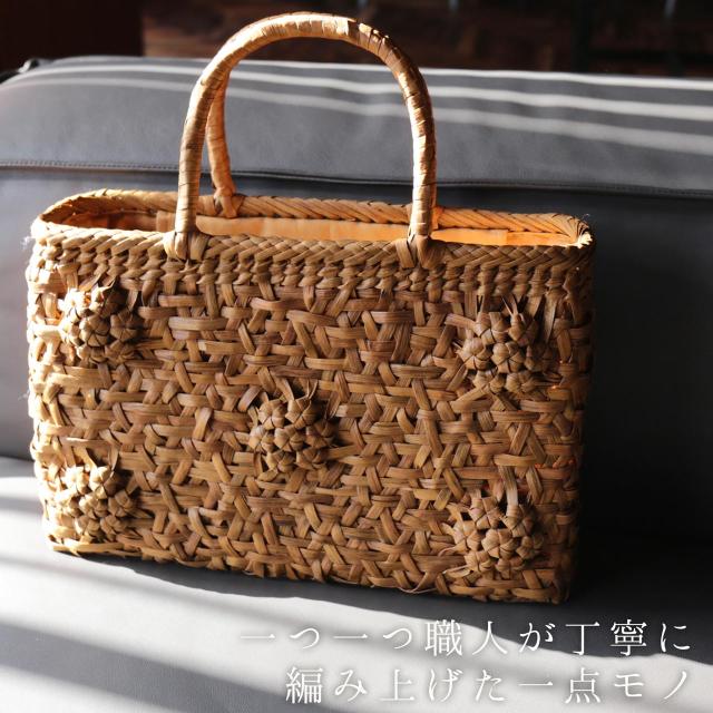 山葡萄 かごバッグ 手編み 一点物
