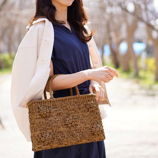 山ぶどう カゴバッグ 籠 トート みだれ編み