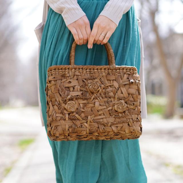 山ぶどう カゴバッグ 籠 トート 流れ花編み