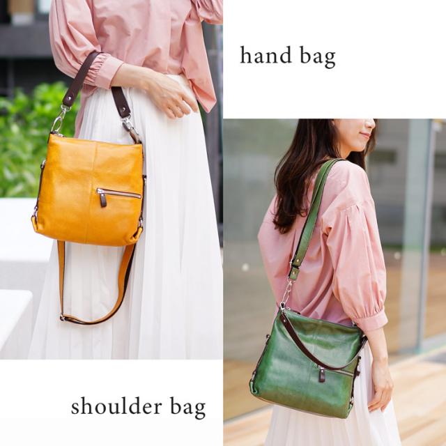 牛革 ショルダー バッグ 2WAY