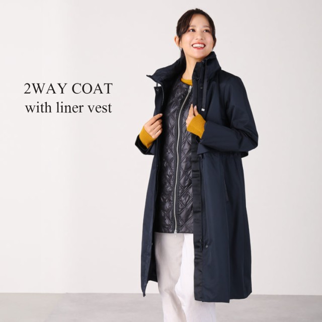 全国無料限定SALE コート レディース 2way アウター ライナーベスト付き フード付き ロング 春 秋 冬 きれいめ スプリングコート フード付きトレンチ トレの通販はau PAY マーケット - 財布・バッグの三京商会| 通販NEW