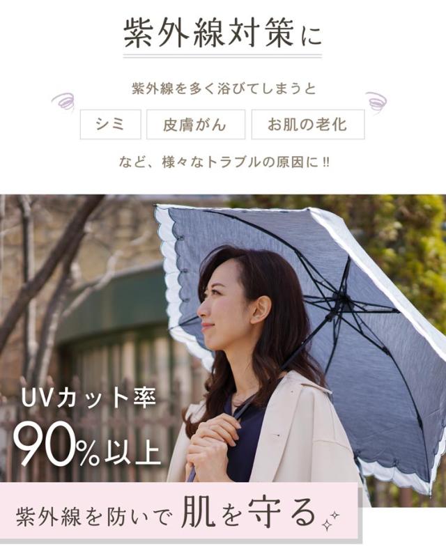 折りたたみ 日傘 綿 紫外線対策 UV対策