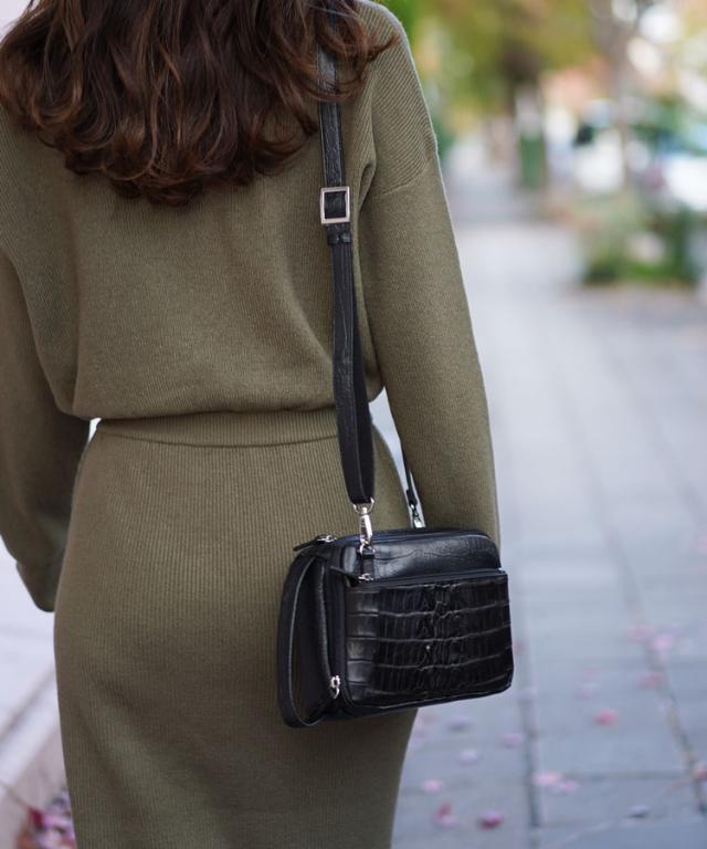 ナイル クロコダイル ホーンバック 牛革 2way バッグ ショルダーバッグ クラッチバッグ レディース