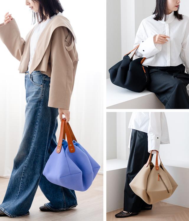 HALEINE ハンドバッグ オリガミバッグ Mサイズ Lサイズ 洗える 畳める バッグ ヌメ革 日本製