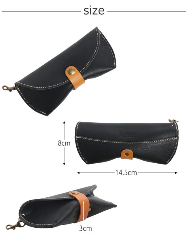Jamale 栃木レザー 眼鏡ケース レディース シュリンクレザー 牛革 日本製